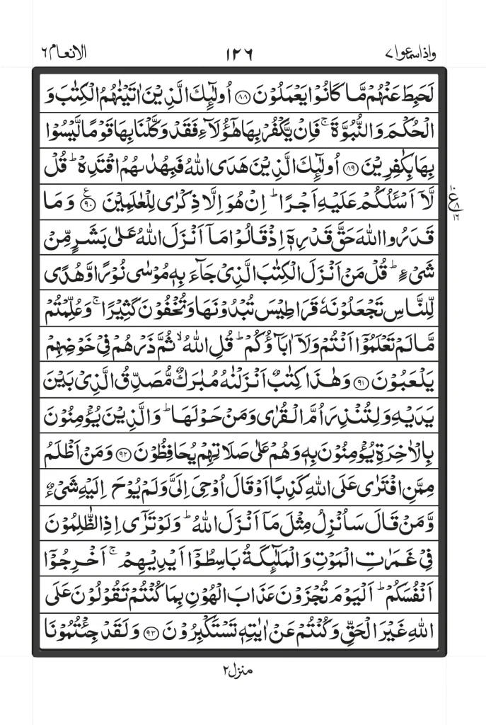Surah Al Anam text image PDF in Arabic