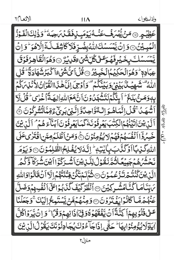 Surah Al Anam text image PDF in Arabic