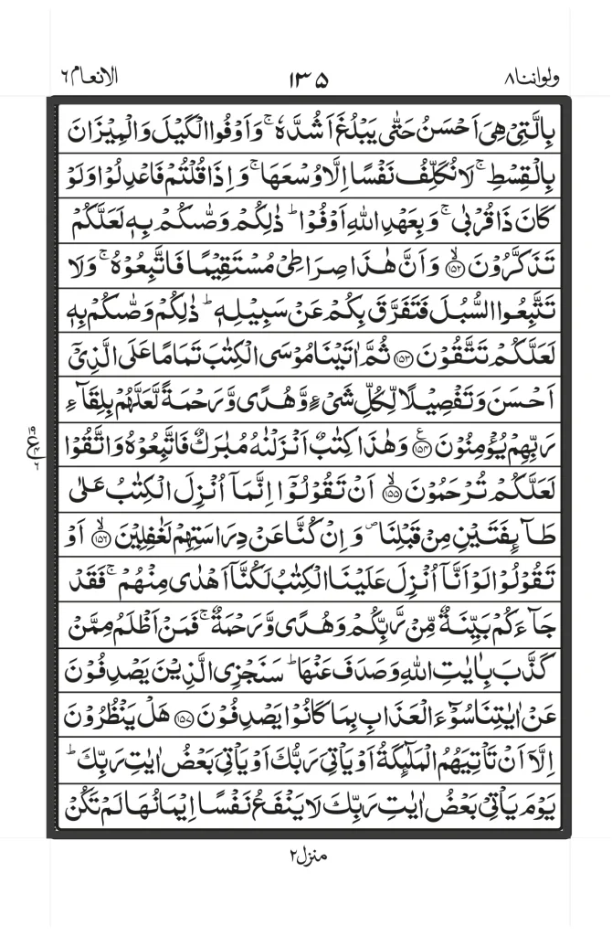 Surah Al Anam text image PDF in Arabic