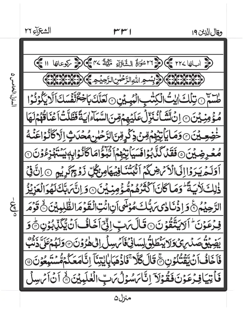 Full Surah Ash Shuara Read, Listen And Download Online (26)