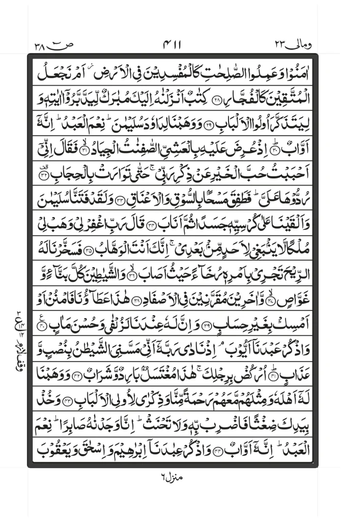 Surah Sad text image PDF in Arabic